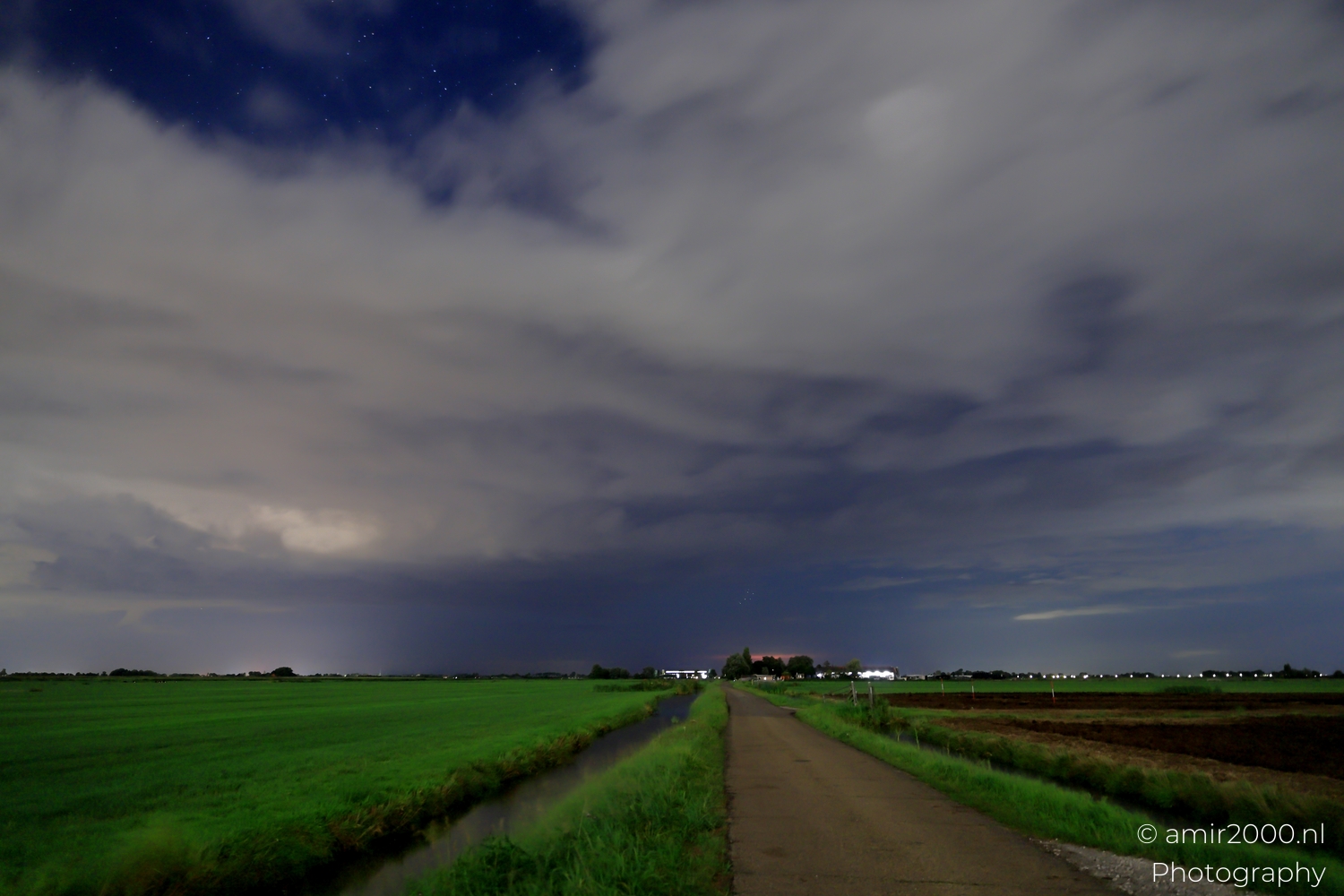 Stormy Night over Noord-Holland: Cloudscapes, Moonlight and Stars