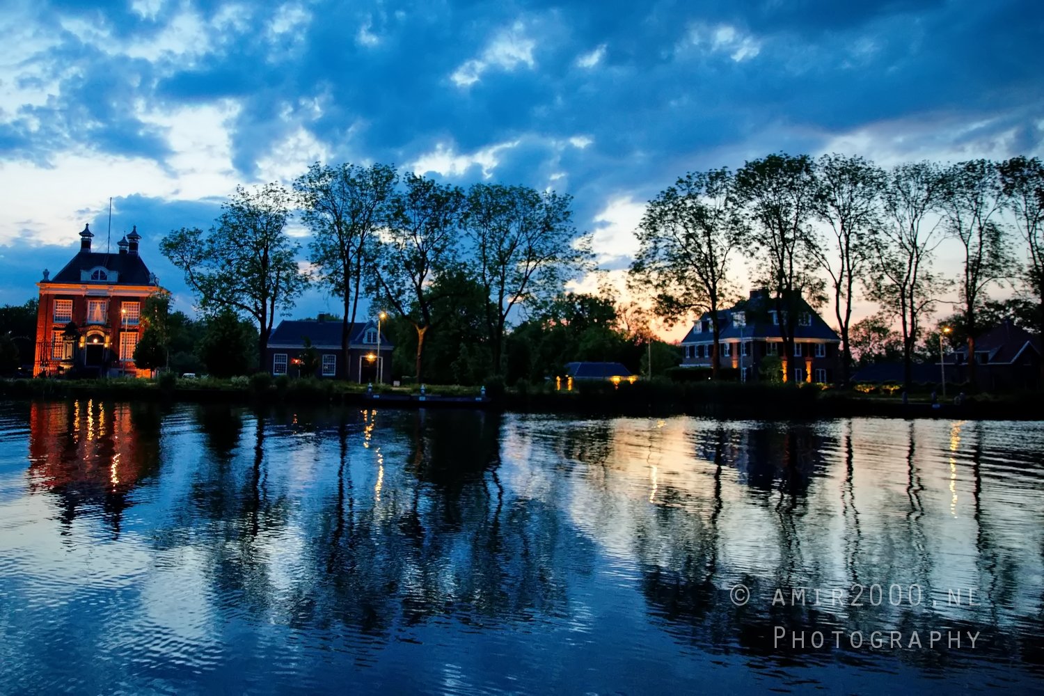 Amsteldijk the blue hour reflection Ouderkerk aan de Amstel Amsterdam landscape nature Netherlands in Amsterdam Netherlands Photo 3