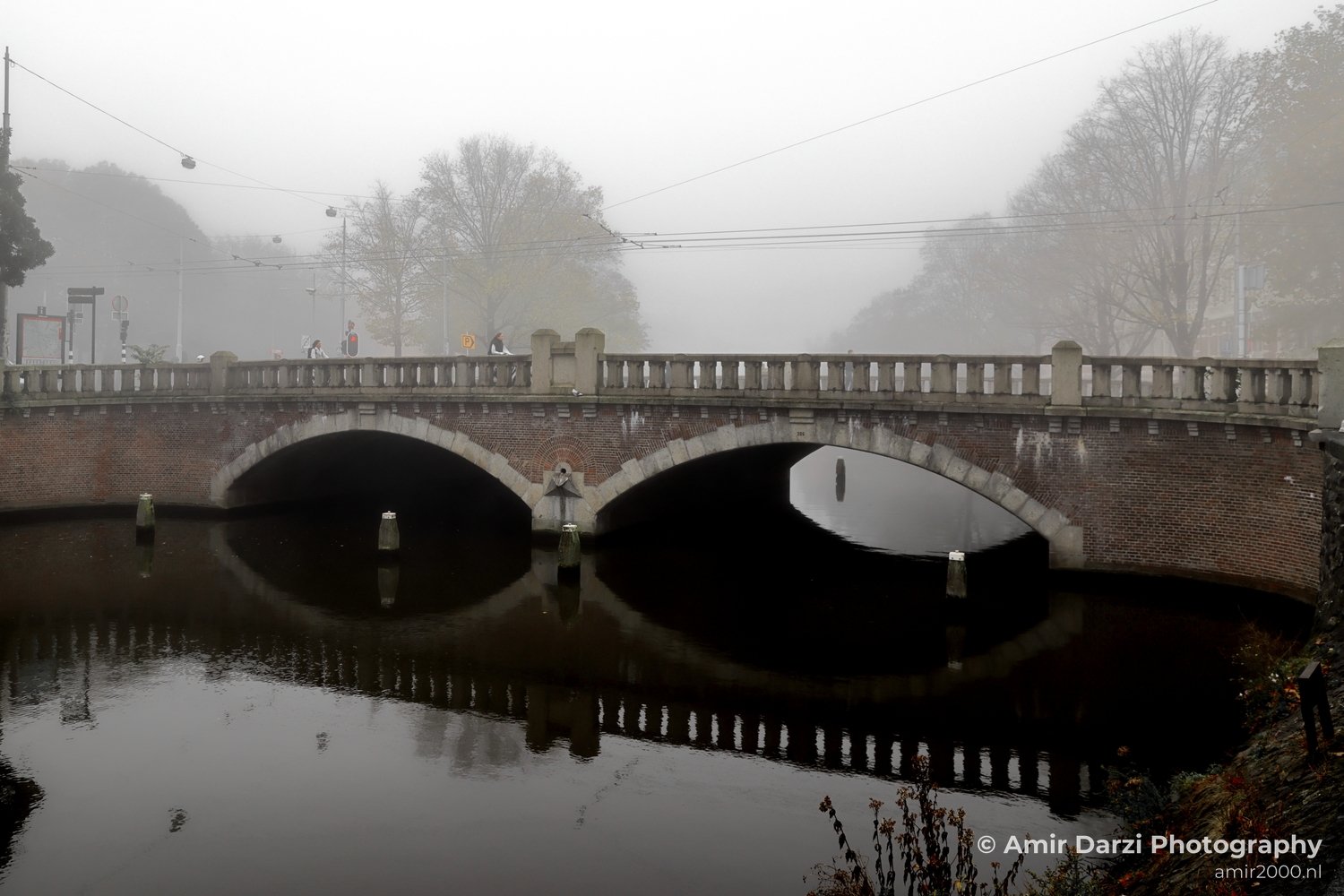 Alexanderplein Scenic canal mist autumn bridge Amsterdam fall Urban Street Cityscape Netherlands in Amsterdam Netherlands