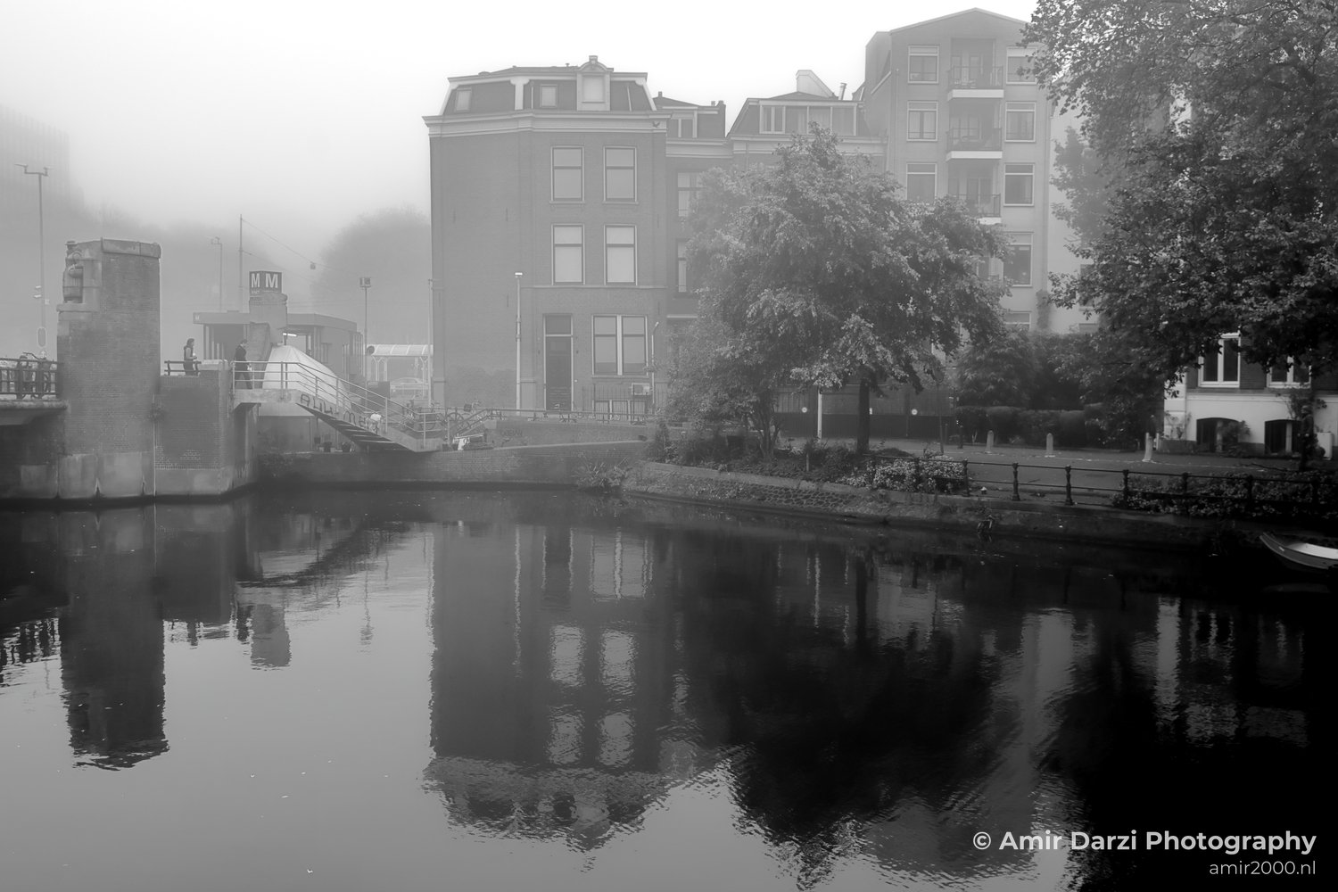 Foggy autumn Spinozastraat Amsterdam fall Urban Street Cityscape Netherlands in Amsterdam Netherlands