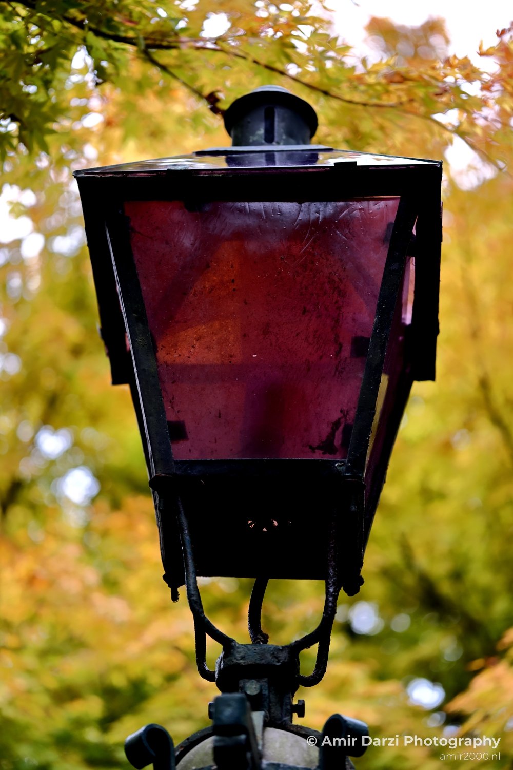 Marineterrein Red lamp post street scene Amsterdam fall Urban Cityscape Netherlands in Amsterdam Netherlands