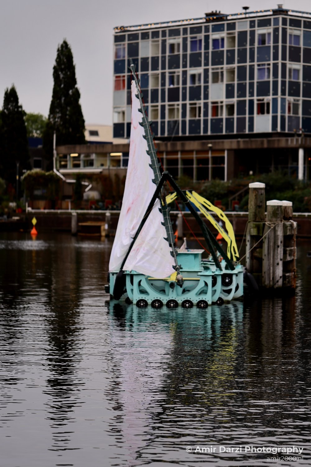 Marineterrein Sailboat modern buildings Amsterdam fall Urban Street Cityscape Netherlands in Amsterdam Netherlands