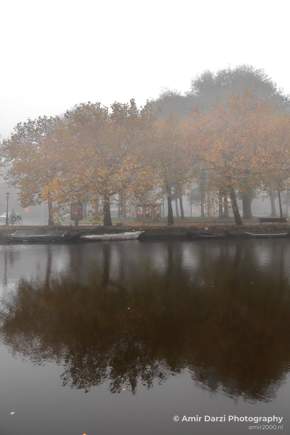 Misty Mauritskade and canal view Amsterdam fall Urban Street Cityscape Netherlands in Amsterdam Netherlands