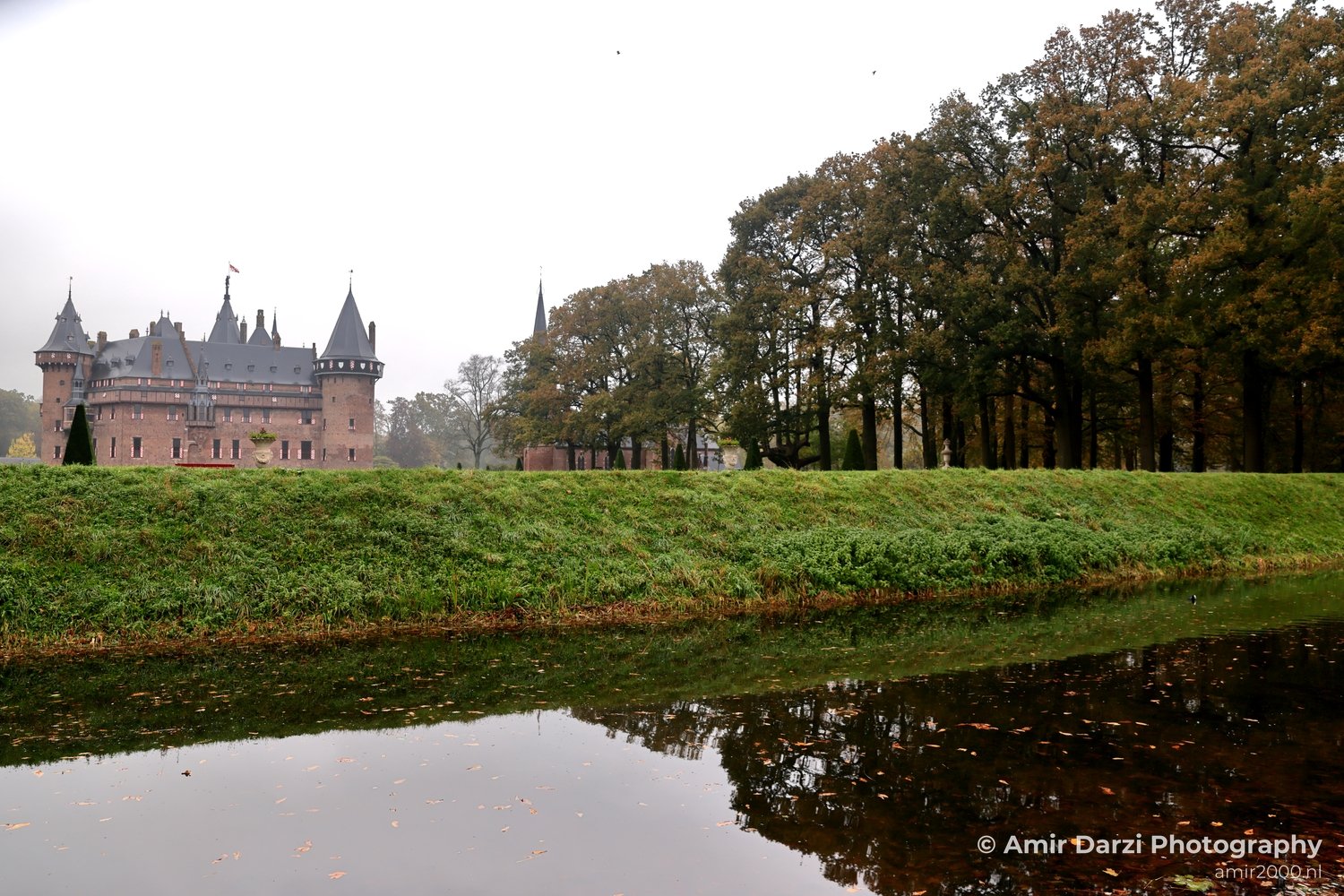 Castle De Haar Main Tower Closeup Landscape in Utrecht Netherlands from nature series