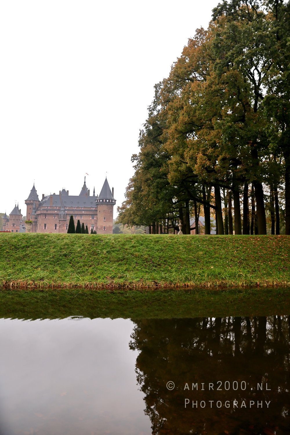 Castle De Haar Trees Reflected In Moat Landscape in Utrecht Netherlands from nature series