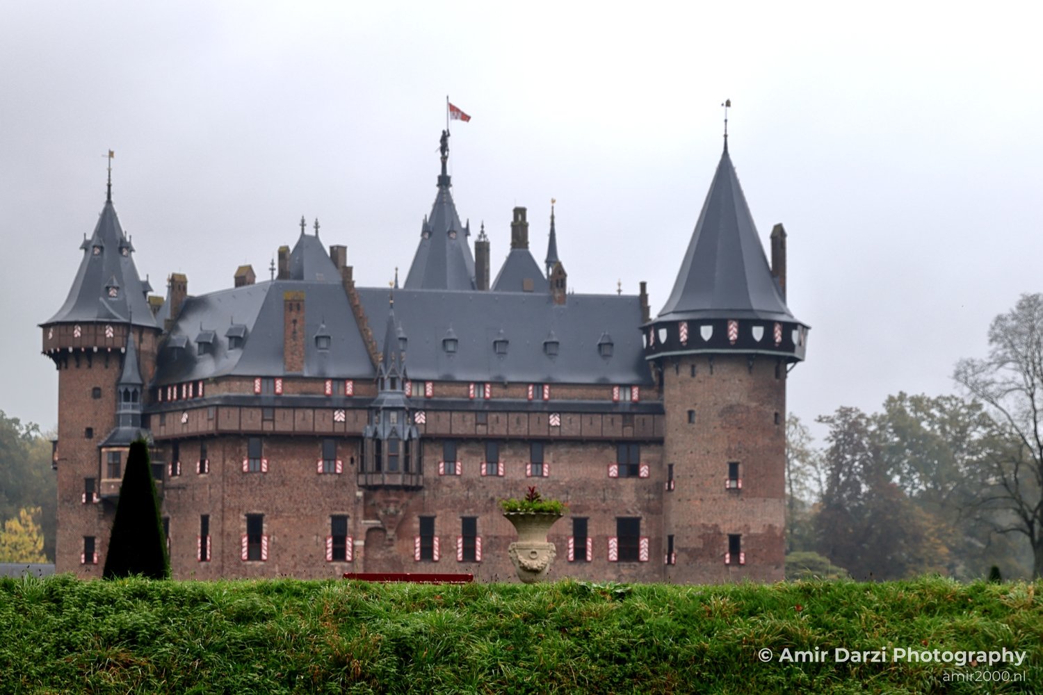 Castle De Haar With Moat Scenic View Landscape in Utrecht Netherlands from nature series