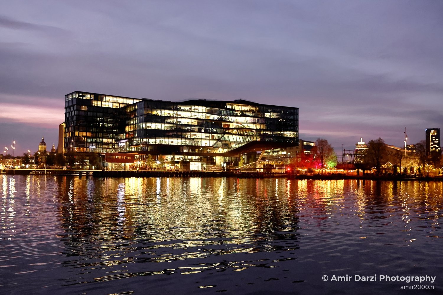 Booking com campus offices at Night Amsterdam Centrum Long Exposure Cityscape Netherlands in Amsterdam Netherlands Photo 1