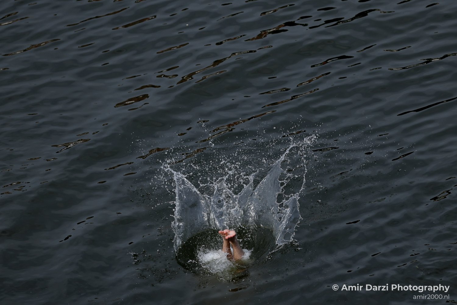 Jumping to the canal in Amsterdam Netherlands from People Creative Collection series Photo 6