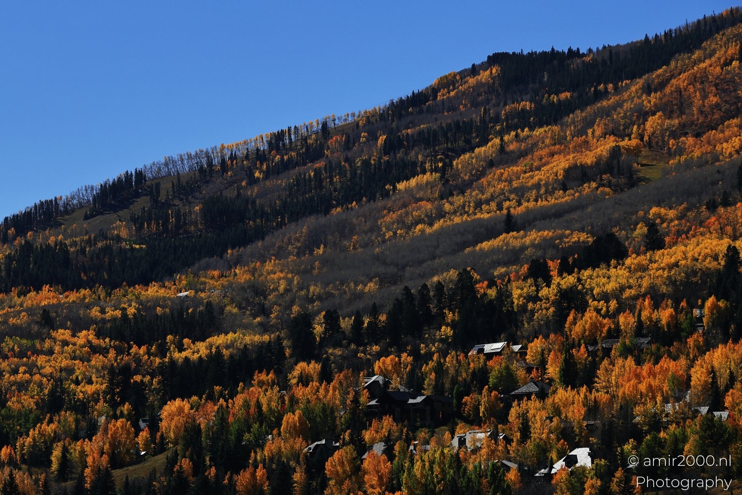General view of scene with a broad background terrain view in Avon Eagle County Colorado.