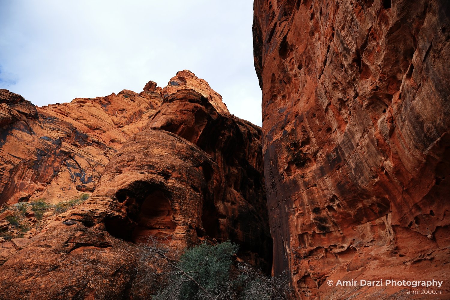 Canyon landscape showing weathered rock structure and depth in St George Utah.