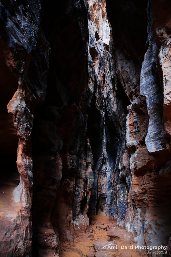 Dry-terrain view of canyon landscape showing arid terrain and rock contours in St George Utah.