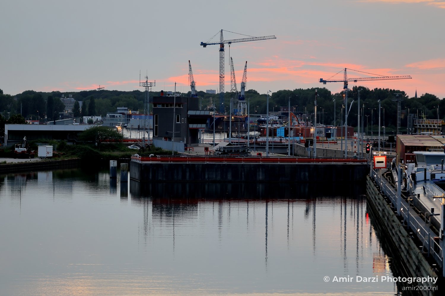 Reflections Of Oranjesluizen at Dusk Amsterdam Netherlands Cityscape Photo 5