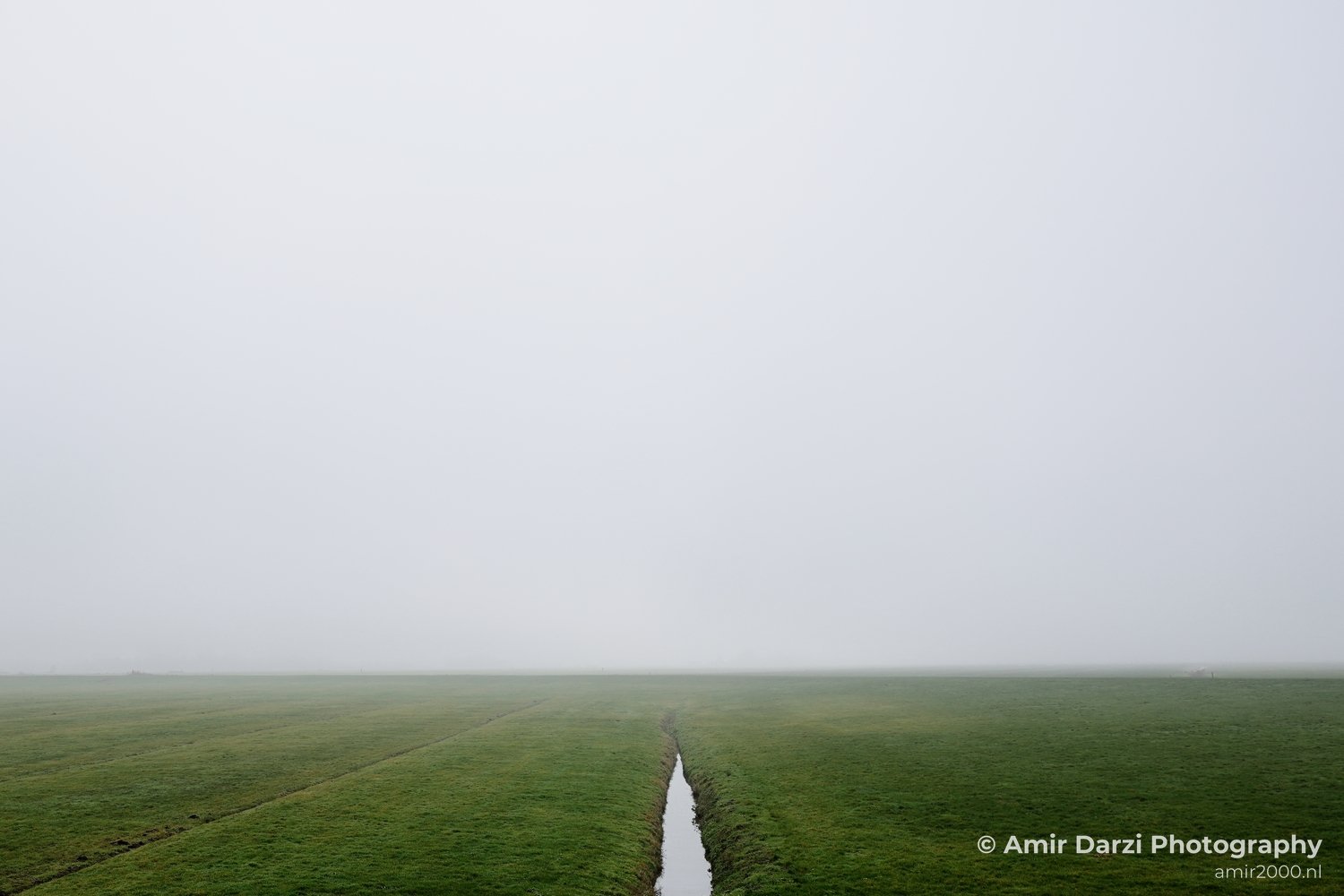 Landscape view of natural landscape at foggy weather.