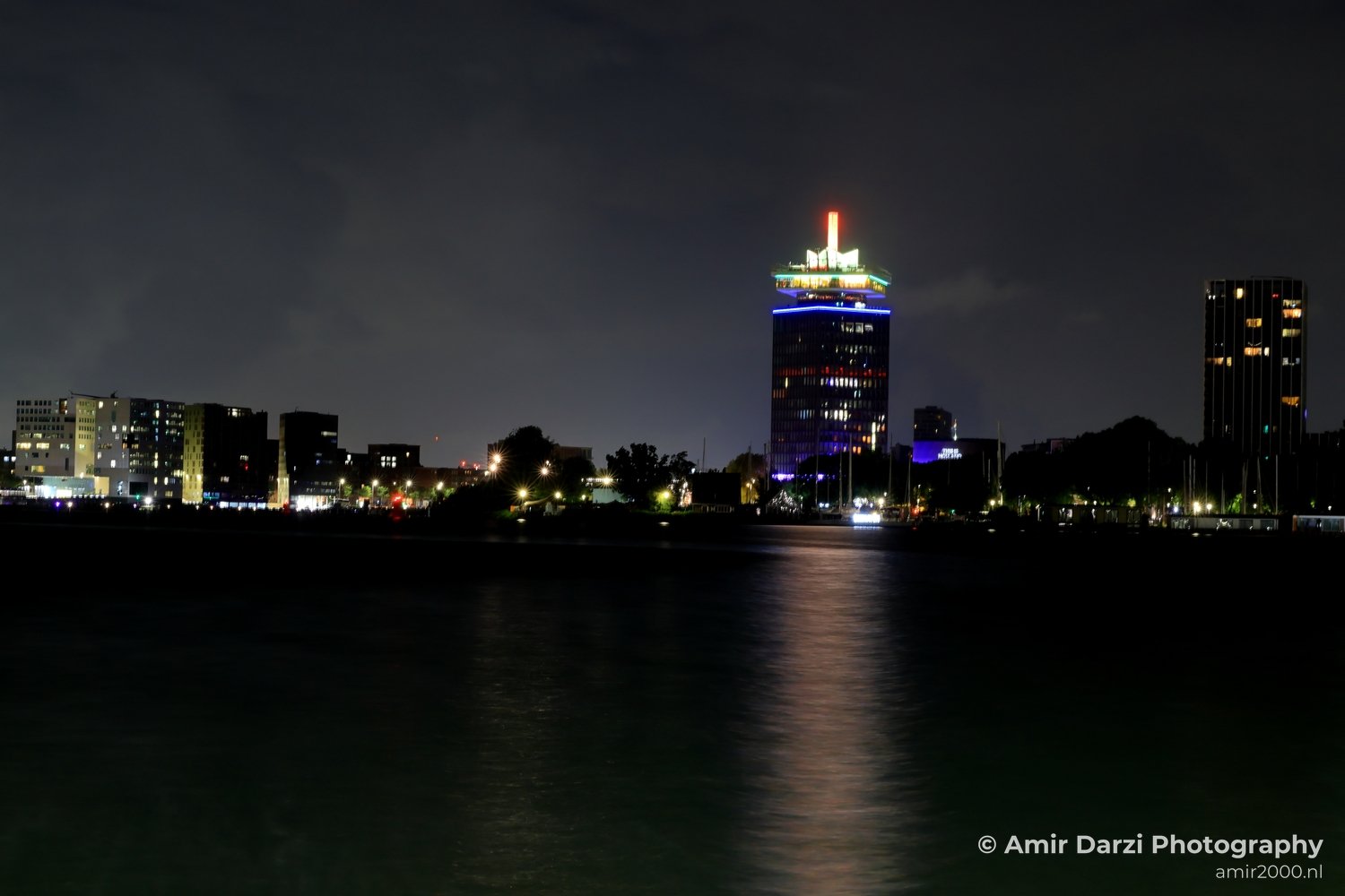 AMSTERDAM Tower Night Skyline Amsterdam Netherlands Night Photo 1