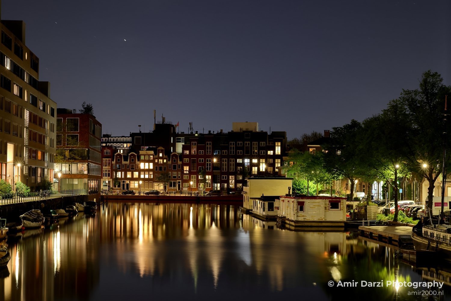 Entrepotdok Reflection Amsterdam Netherlands Night Photo 1