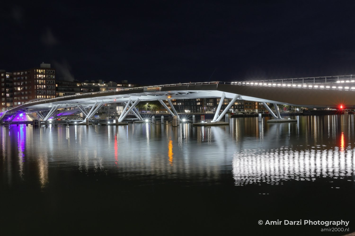 Jan Schaeferbrug and Java eiland Amsterdam Netherlands Night Photo 2