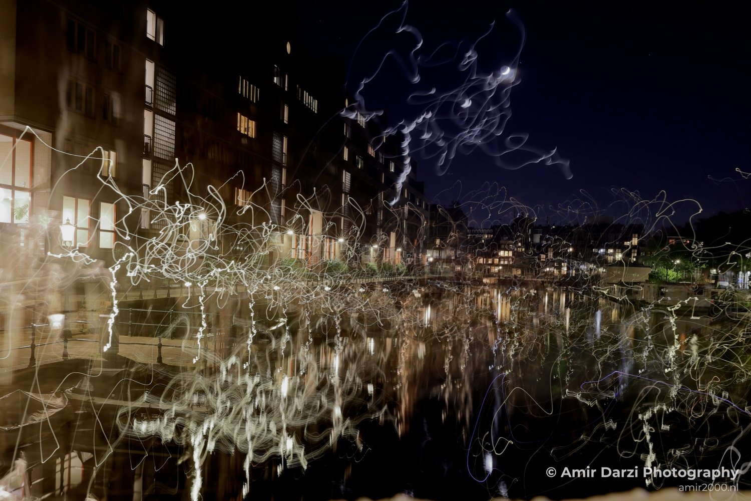 Light movement Amsterdam Netherlands Night