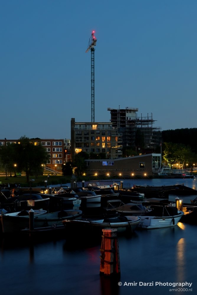 Long exposure Amsteldijk De Pijp en Rivierenbuurt Night Amstel scenery Amsterdam Netherlands Night Photo 3