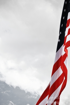 The American Flag waves majestically against a cloudy sky. - image from year 2025 #003