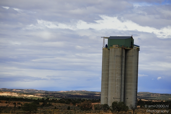 Concrete Silo In Desert in Arizona USA. The concrete silo stands alone in the desert, a - image from year 2025 #001