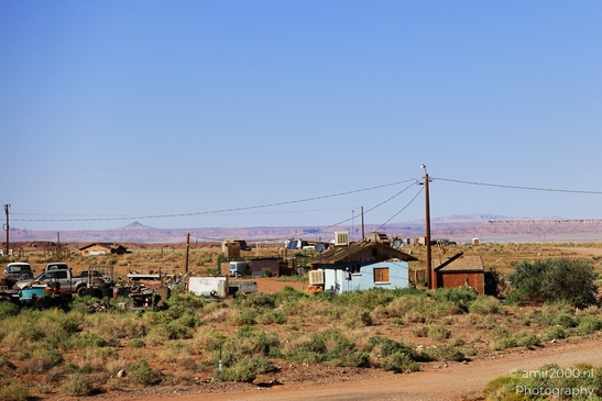 Small places on the go road trip in Arizona USA. A desert town with a clear blue sky above, - image from year 2025 #018
