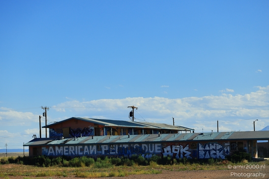 Small places on the go road trip in Arizona USA. A small town in Arizona, with a clear blue sky. - image from year 2025 #022