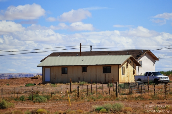 Small places on the go road trip in Arizona USA. A small house in a desert-like environment, - image from year 2025 #049