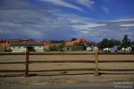 Small places on the go road trip in Arizona USA. A wooden fence in a desert landscape. - image from year 2025 #055
