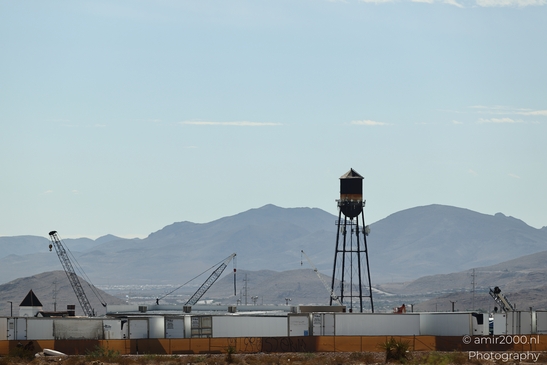 The city and the streets of in Las Vegas Nevada USA. A deserted industrial area in Las Vegas, - image from year 2025 #022