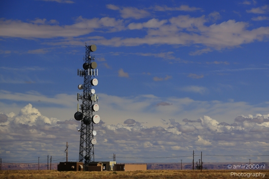 Towering Over The Desert in Arizona USA. A tower stands tall against the backdrop of a clear - image from year 2025 #001