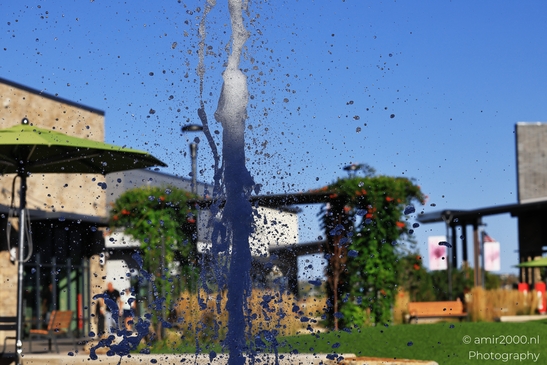 Water droplets spraying from a fountain in Outlet Denver, Colorado in Denver Colorado USA image from year 2025 #1