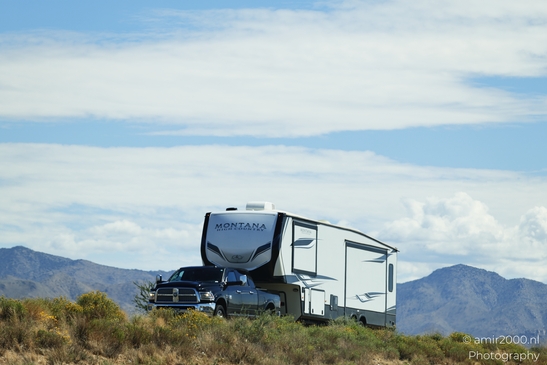 On The Way In Western USA in Transportation Collection. A large camper van on a road in the - image from year 2025 #028