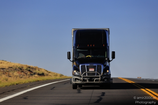 Trucks In Arizona in Transportation Collection. A semi-truck on the road in Arizona, under a - image from year 2025 #010