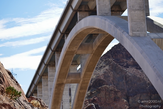 Hydroelectric power plant in Hoover Dam Nevada Arizona USA. The concrete arch of the Hoover Dam, - image from year 2025 #001