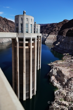 Hydroelectric power plant in Hoover Dam Nevada Arizona USA. The concrete structure of the Hoover - image from year 2025 #010