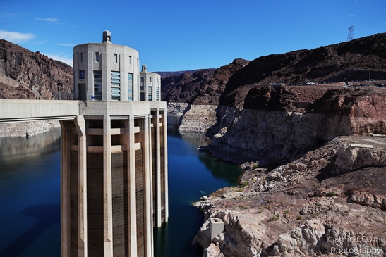 Hydroelectric power plant in Hoover Dam Nevada Arizona USA. The concrete structure of the Hoover - image from year 2025 #011