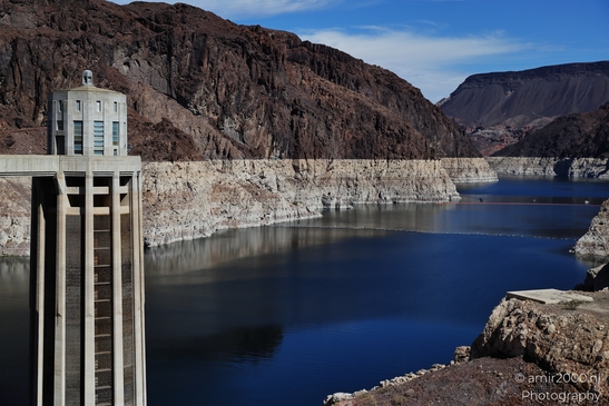 Hydroelectric power plant in Hoover Dam Nevada Arizona USA. The concrete dam stands as a - image from year 2025 #015