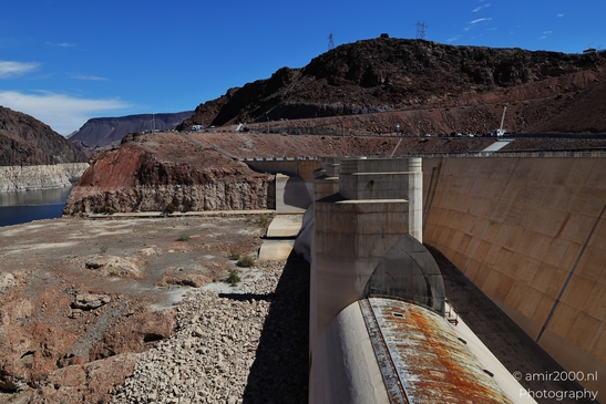 Hydroelectric power plant in Hoover Dam Nevada Arizona USA. A concrete dam in the desert, with a - image from year 2025 #017