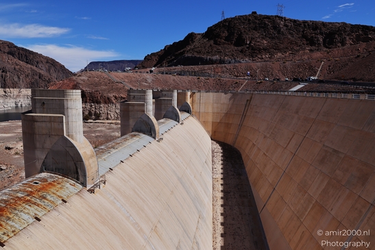 Hydroelectric power plant in Hoover Dam Nevada Arizona USA. The concrete structure stands out - image from year 2025 #020
