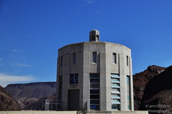 Hydroelectric power plant in Hoover Dam Nevada Arizona USA. A concrete structure stands as a - image from year 2025 #021