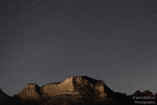 Starry Night In Bell Rock in Sedona Arizona USA. The night sky above the rock formation with a - image from year 2025 #016