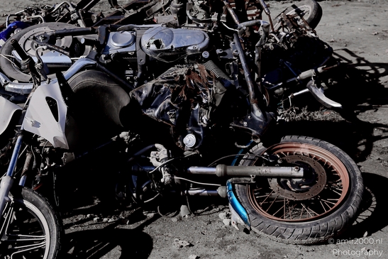 Fragments of lives and stories—the Car Wall Memorial serves as a stark reminder of the events of October 7 and the lives forever changed. Photographed by Amir Darzi. Photography by amir2000.nl, a Dutch photographer.
