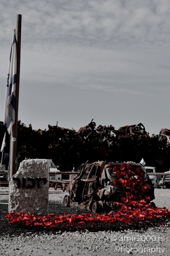Fragments of lives and stories—the Car Wall Memorial serves as a stark reminder of the events of October 7 and the lives forever changed. Photographed by Amir Darzi. Photography by amir2000.nl, a Dutch photographer.