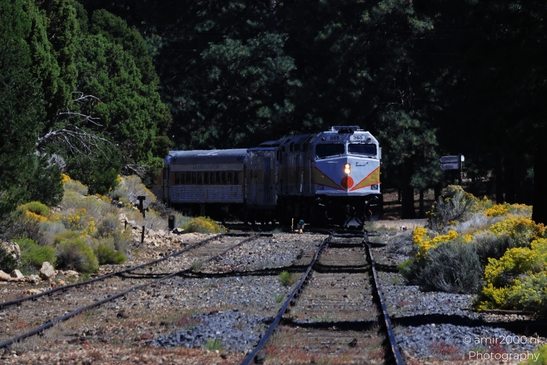 A train journeying through the rugged desert landscape at Grandview Point in Arizona USA. The - image from year 2025 #019