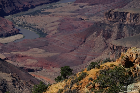 Lipan Point overlook wide Colorado River views cutting through layered canyon walls under clear - image from year 2025 #012