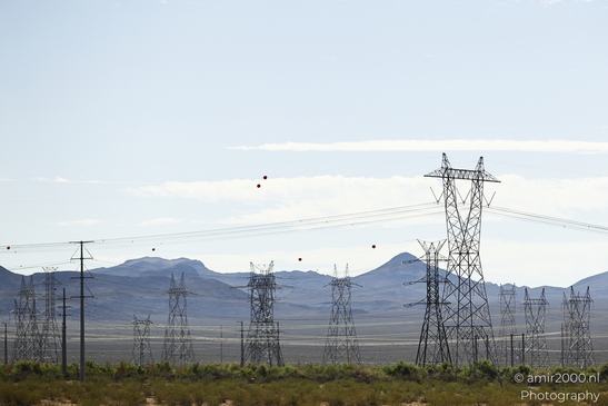 Desert Power Lines Nevada USA in Utility Photography Series. The power lines stretch across the - image from year 2025 #002