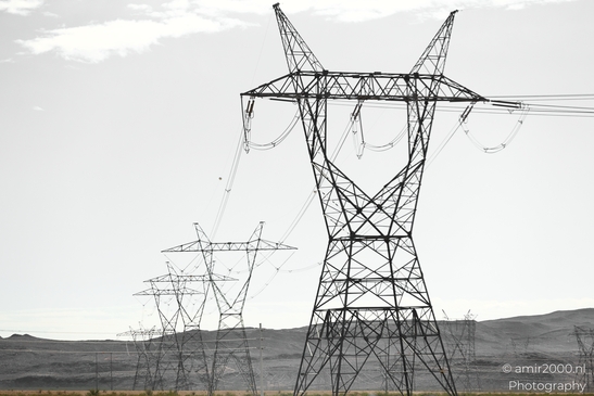 Desert Power Lines Nevada USA in Utility Photography Series. A network of power lines stretches - image from year 2025 #003
