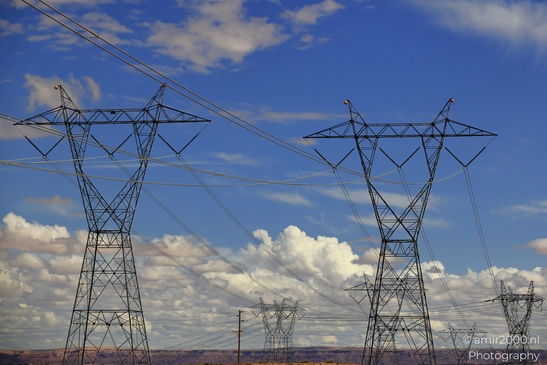 Power Lines In Desert Arizona USA in Utility Photography Series. The power lines stretch across - image from year 2025 #002