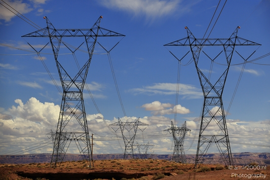Power Lines In Desert Arizona USA in Utility Photography Series. The stark silhouettes of power - image from year 2025 #003