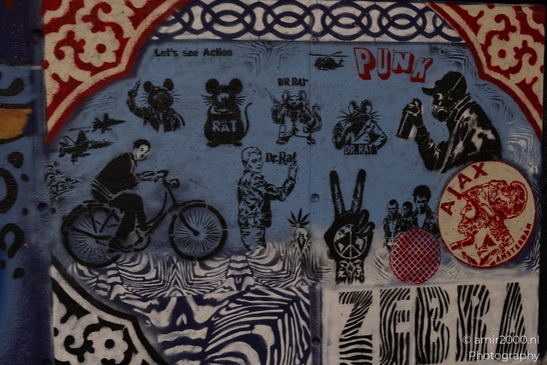 Vibrant graffiti on a bridge in Amsterdam, Netherlands in Amsterdam Netherlands. . - image from year 2025 #004